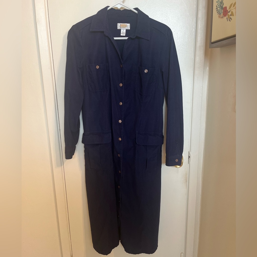 Talbots Petites Navy Corduroy Dress